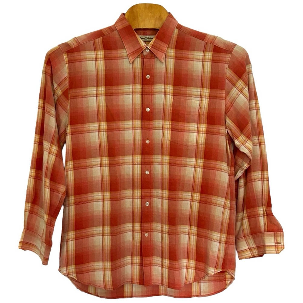 Tommy Bahama Men’s Long Sleeve Plaid Button Down‎ Lyocell Shirt  Sz L